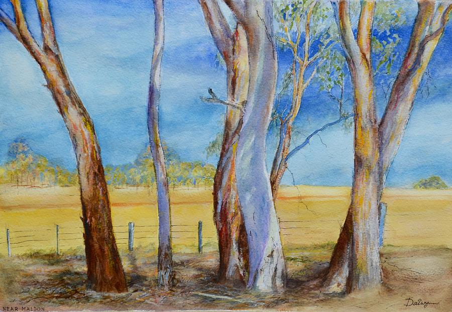 Roadside Eucalyptus Trees near Maldon Painting by Dai Wynn