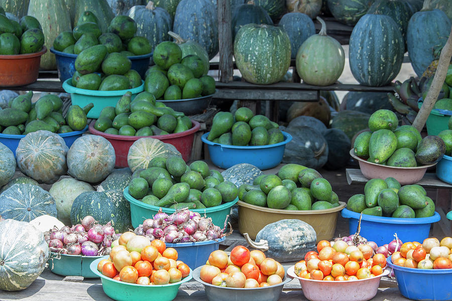 Roadside produce stand, Uganda, Africa Photograph by Karen Foley