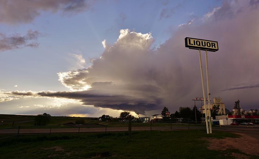 Sign Photograph - Roadside Supercell by Ed Sweeney