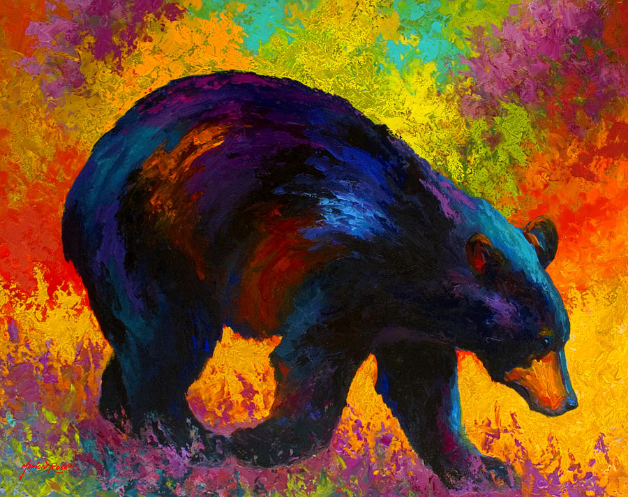 Roaming - Black Bear Painting by Marion Rose