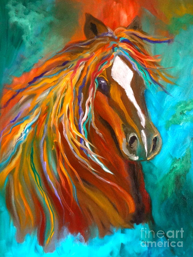 Roan Stallion Painting by Jenny Lee