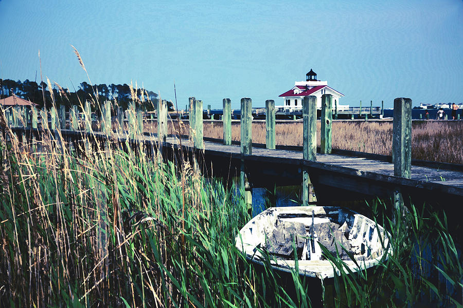 Sunset Digital Art - Roanoke Marsh Light - Watercolor by Pete Federico Sunset Digital Art - Roanoke Marsh Light - Watercolor by Pete Federico