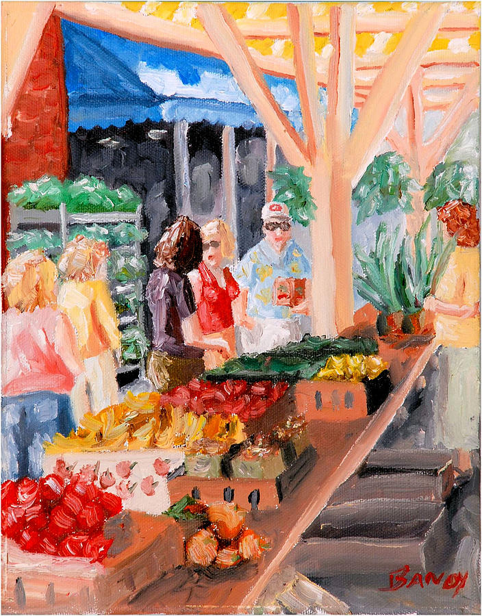 Roanoke City Market Shopping Painting by Todd Bandy Fine Art America