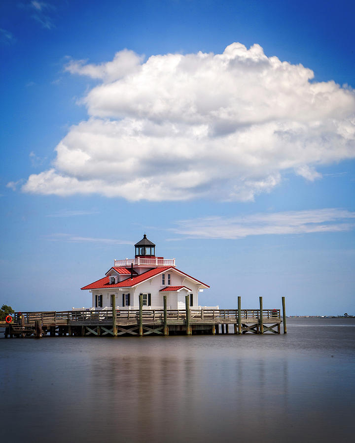 Roanoke Marshes Light Photograph by Alan Raasch