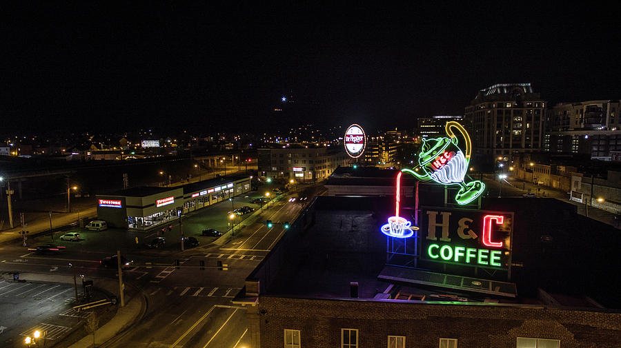 Roanoke Neon Photograph by Star City SkyCams