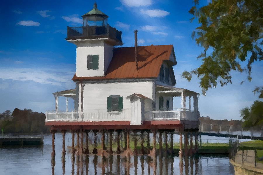 Roanoke River Lighthouse North Carolina  Photograph by David Dehner