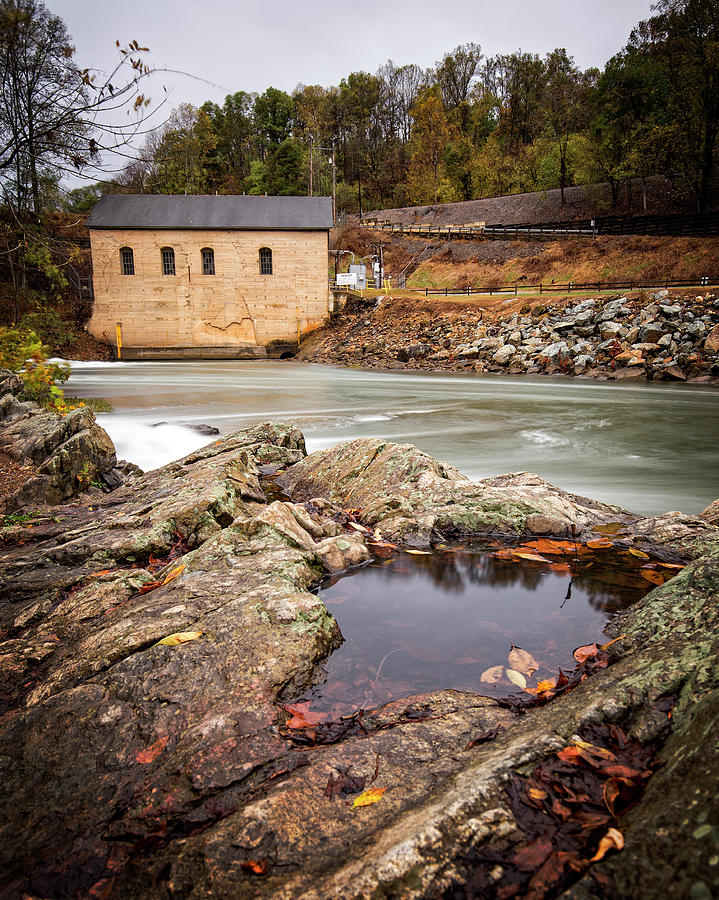 Roanoke River Niagra Rd Dam Photograph by Alan Raasch