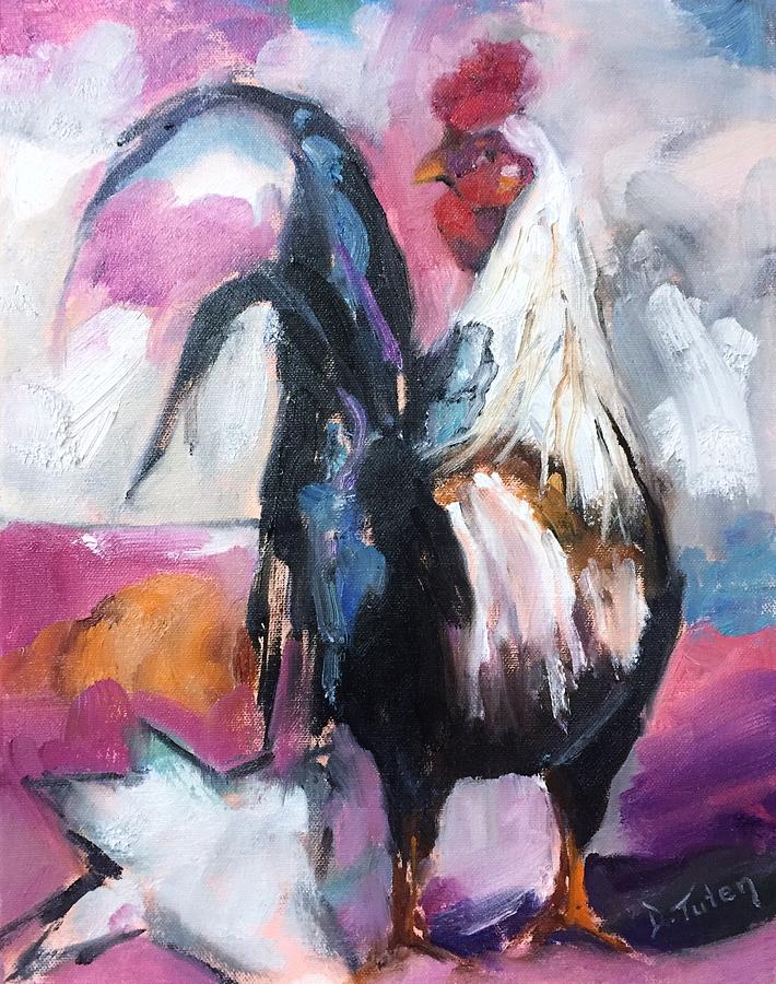 Roanoke Rooster Painting Painting by Donna Tuten