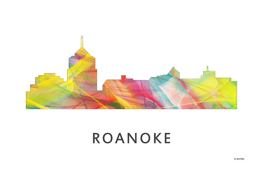 Architecture Digital Art - Roanoke Virginia Skyline by Marlene Watson