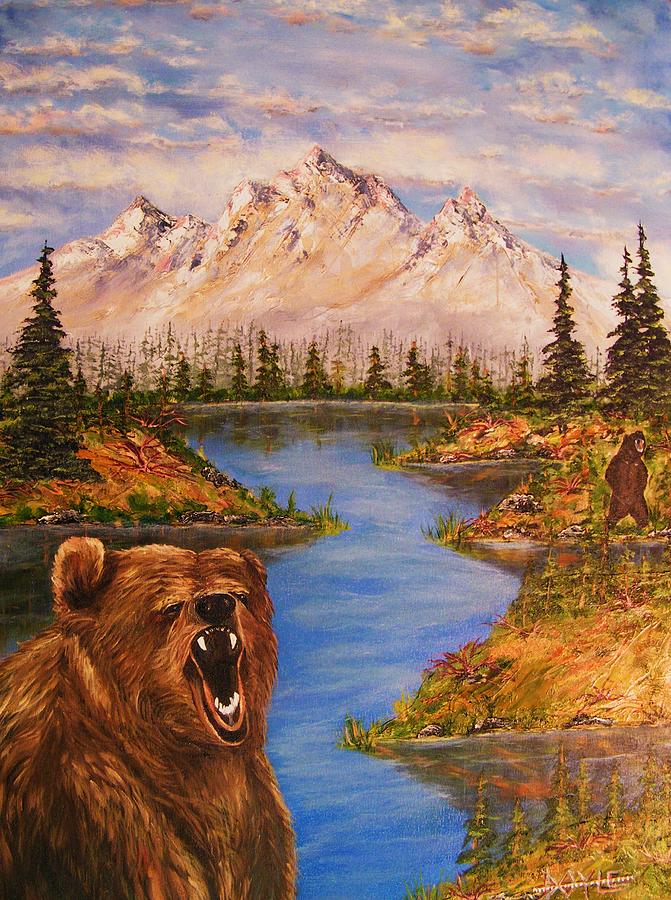 Roaring Bear Painting by Larry Doyle - Fine Art America