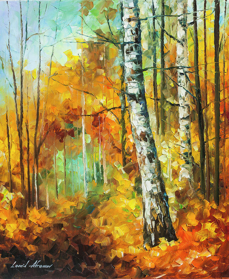 Roaring Birch Painting by Leonid Afremov | Pixels