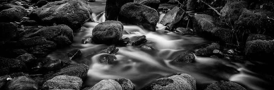 Roaring Fork Cascade - BW Photograph by Stephen Stookey