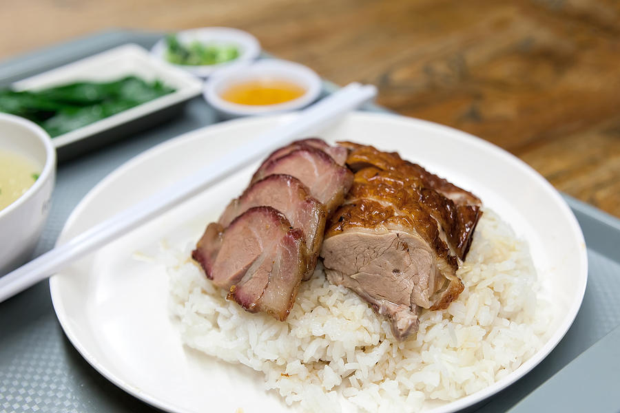 Hong Kong Photograph - Roast Duck and Barbecue Pork Rice Dish Macro by Jit Lim