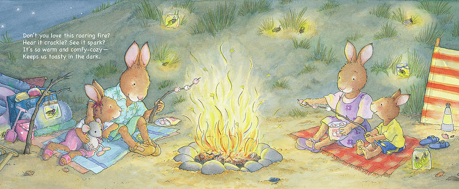 Roasting Marshmallows -- With Text Painting by June Goulding