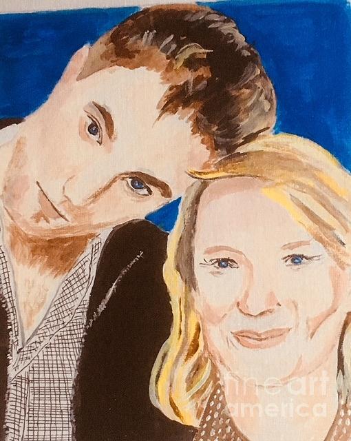 Rob and Mia Painting by Audrey Pollitt
