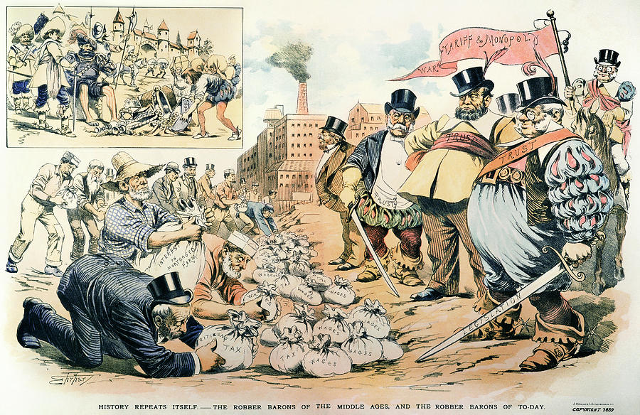 Robber Barons Cartoon, 1889 Drawing by Samuel Ehrhardt