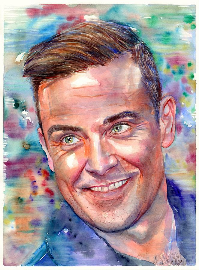 Robbie Williams Painting - Robbie Williams portrait by Suzann Sines