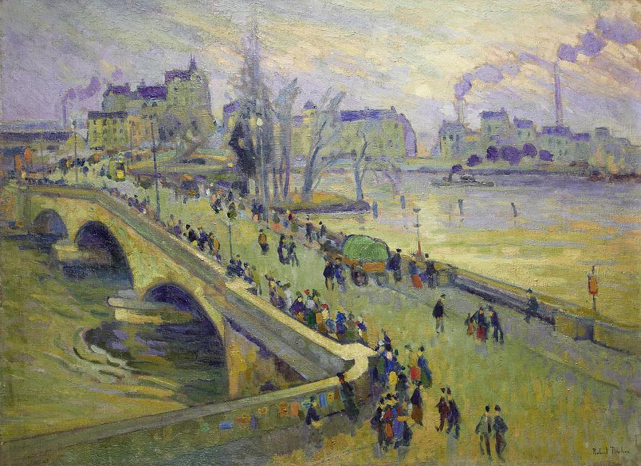 Robert Antoine Pinchon The Corneille Bridge Rouen  circa 1910 Painting by Celestial Images
