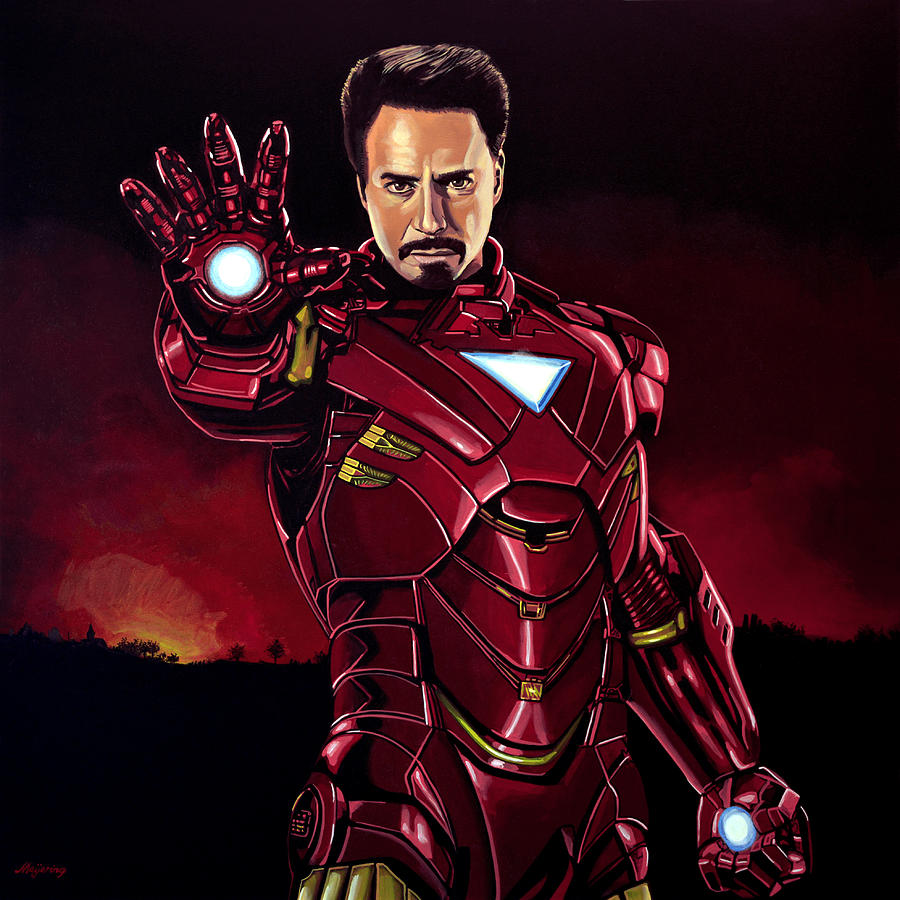 Robert Downey Jr. as Iron Man  Painting by Paul Meijering