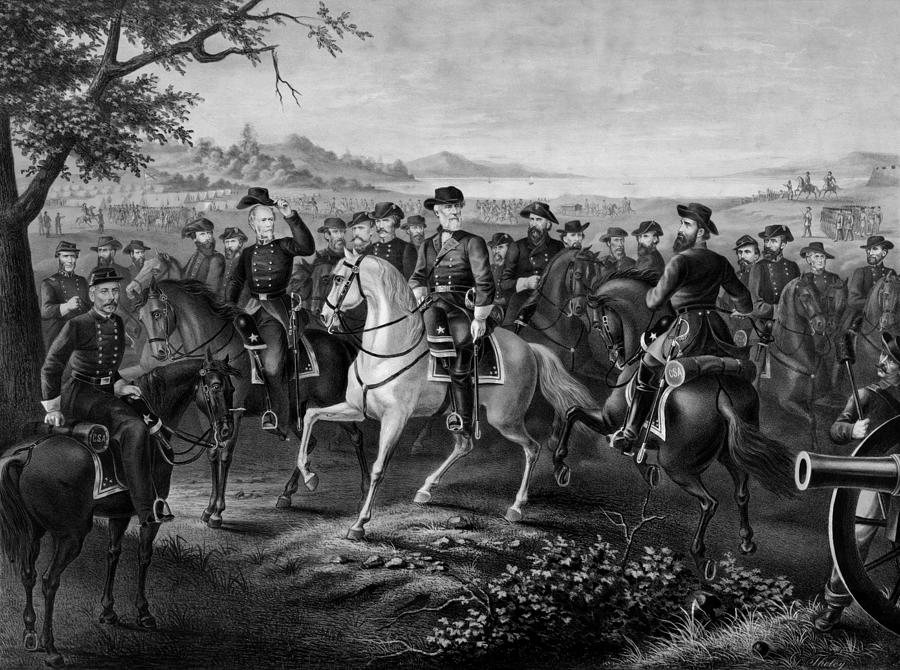 Horse Drawing - Robert E. Lee and His Generals by War Is Hell Store