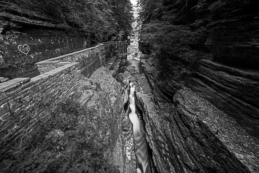 Black And White Photograph - Robert H. Treman State Park Canal Ithaca NY Black and White by Toby McGuire