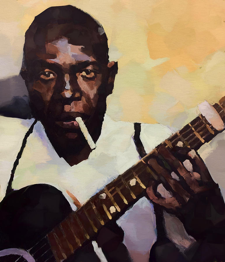 Robert Johnson Painting - Robert Johnson Plays The Blues by Dan Sproul Robert Johnson Painting - Robert Johnson Plays The Blues by Dan Sproul
