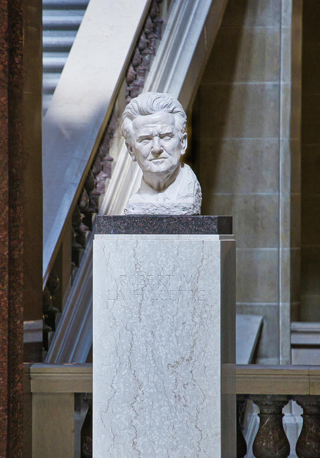 Robert Lafollette bust - Capitol - Madison Photograph by Steven Ralser