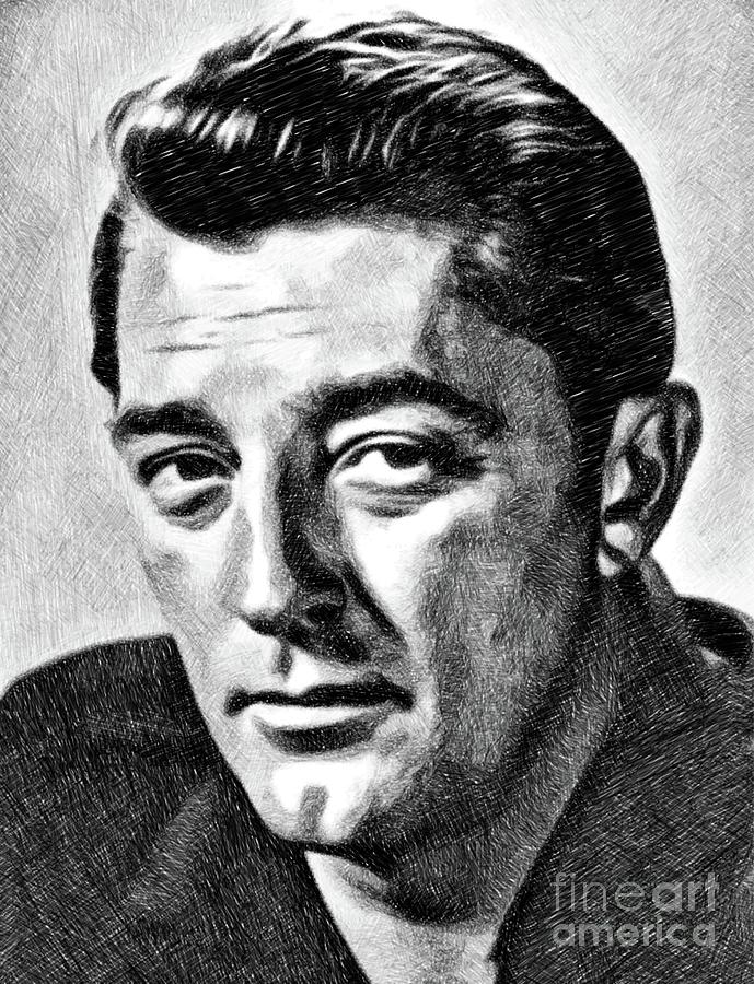 Robert Mitchum, Vintage Actor By Js Drawing