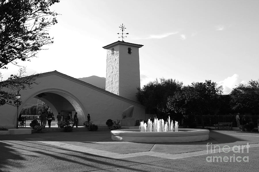 Robert Mondavi Napa Valley Winery . Black and White . 7D9029 Photograph by Wingsdomain Art and Photography