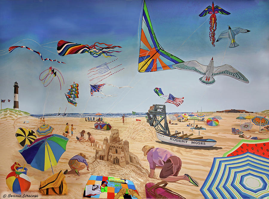 Robert Moses Beach Painting by Bonnie Siracusa