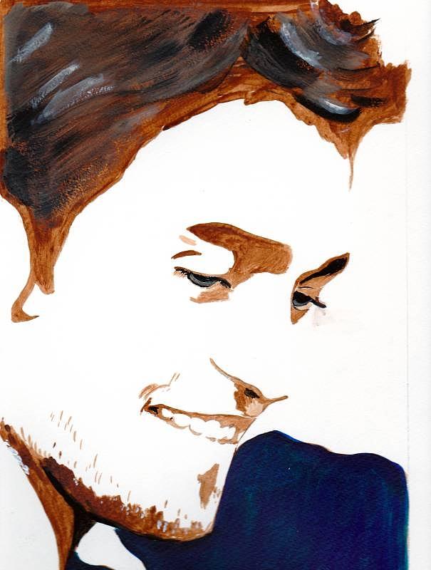 Robert Pattinson 14 Painting by Audrey Pollitt