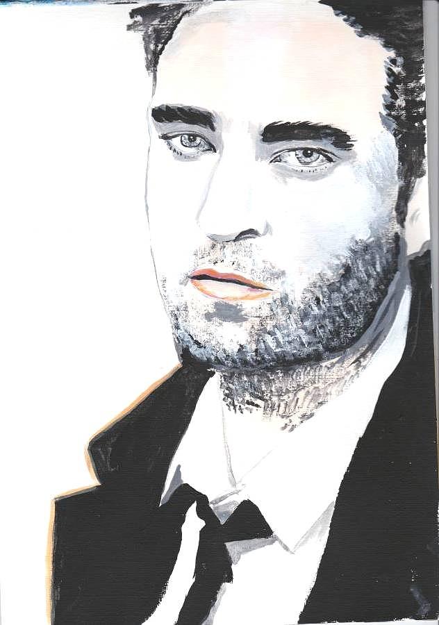 Robert Pattinson 347 Painting by Audrey Pollitt