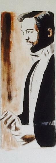 Robert Pattinson 360 Painting by Audrey Pollitt