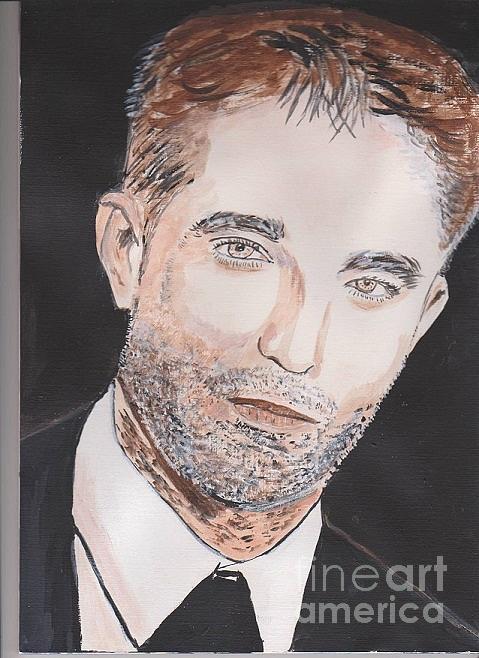 Robert Pattinson 374 Painting by Audrey Pollitt