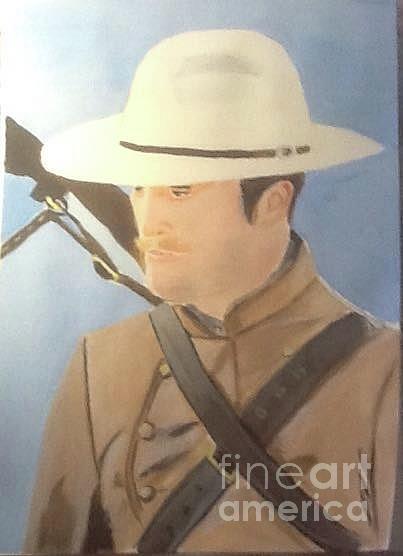 Robert Pattinson cowboy Painting by Audrey Pollitt