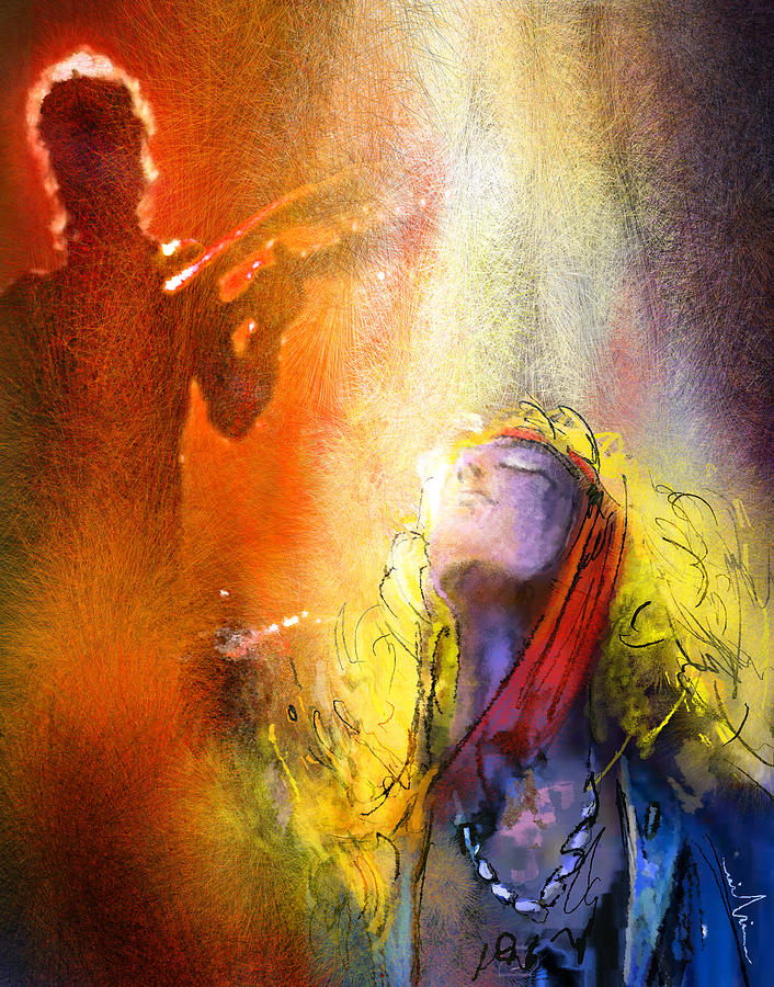 Robert Plant and Jimmy Page 02 Painting by Miki De Goodaboom