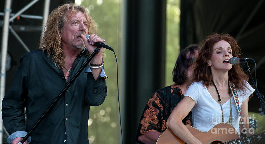 Robert Plant and Patty Griffin with Robert Plant and the Band of Joy at Bonnaroo Photograph by David Oppenheimer