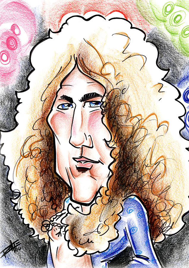 Robert Plant Drawing - Robert PLant by Big Mike Roate