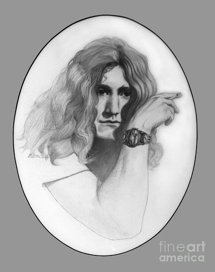 Rock And Roll Drawing - Robert Plant by Deb LaFogg-Docherty