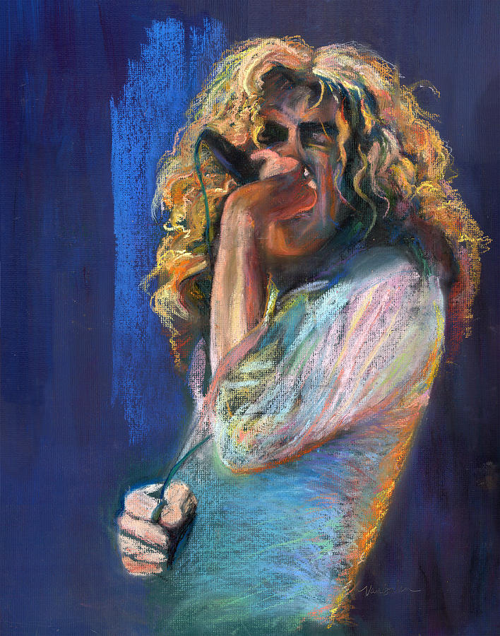Robert Plant Pastel - Robert Plant by Laurie VanBalen