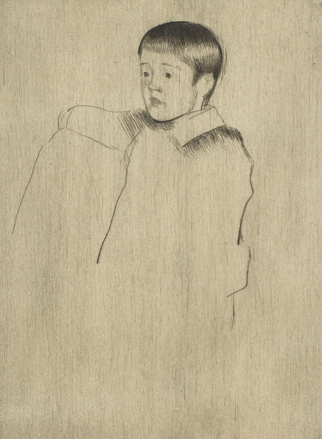 Robert Seated, Facing Left Relief by Mary Cassatt