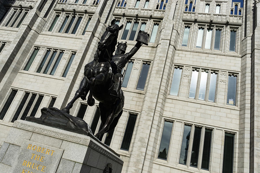Robert the Bruce - Scotland National Hero Equestrian Statue at Marischal College in Aberdeen Photograph by Georgia Mizuleva
