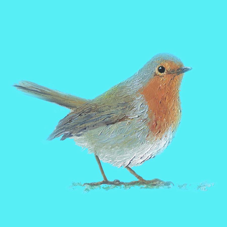 Robin Bird Painting by Jan Matson
