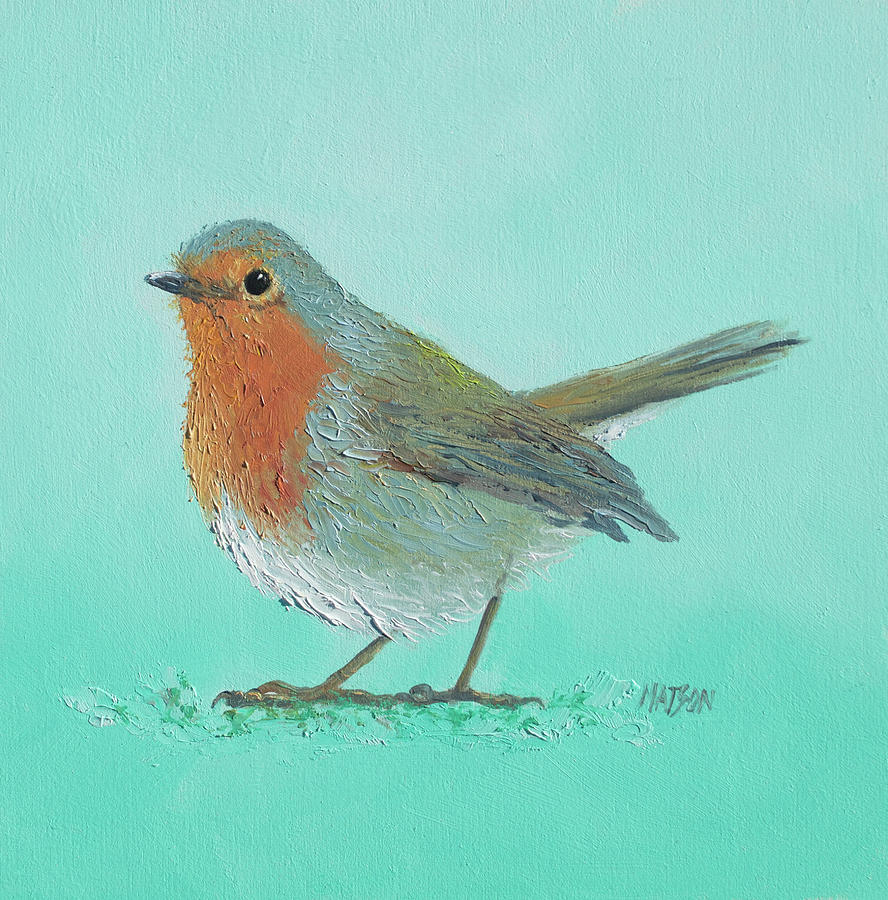 Robin bird painting Painting by Jan Matson