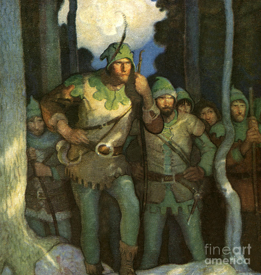 Robin Painting - Robin Hood and his Merry Men by Newell Convers Wyeth
