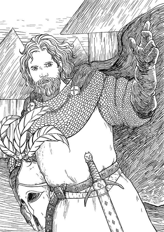Robin Hood Baron Fitzwalter Drawing by Reynold Jay
