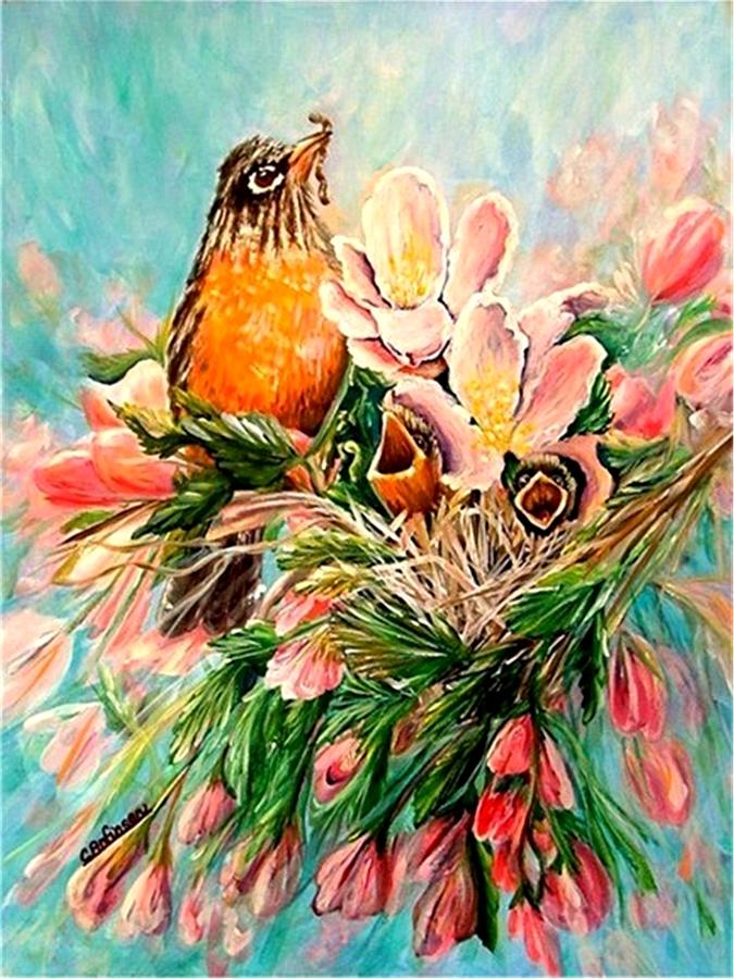 Bird Painting - Robin Hood by Carol Allen Anfinsen