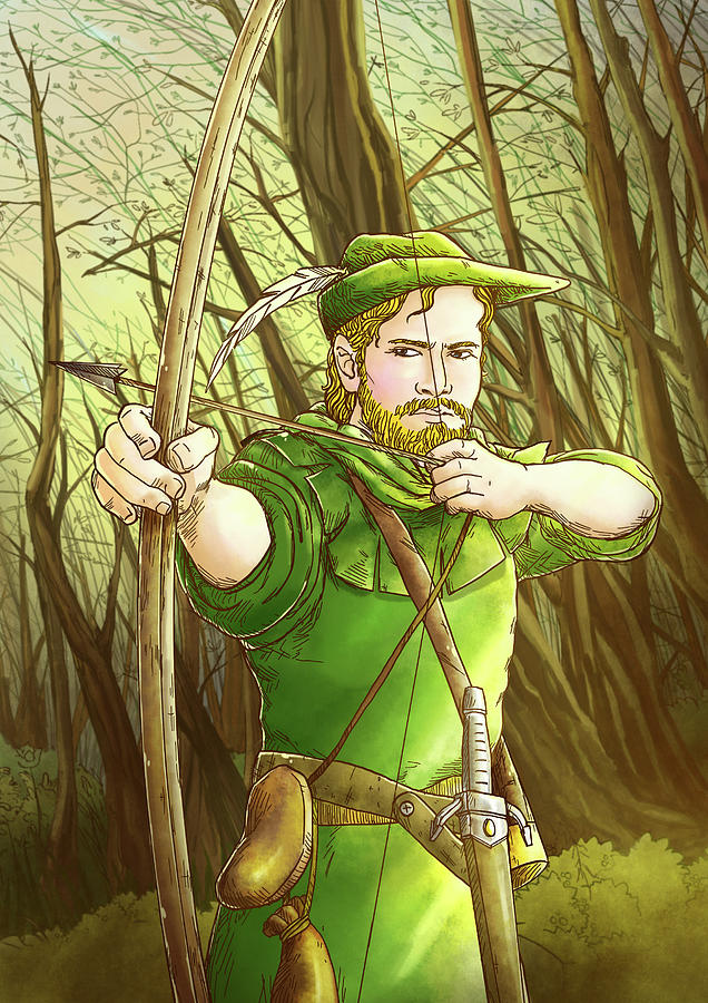 Robin  Hood In Sherwood Forest Painting by Reynold Jay