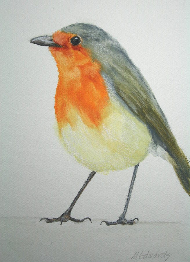 Robin Painting by Marna Edwards Flavell