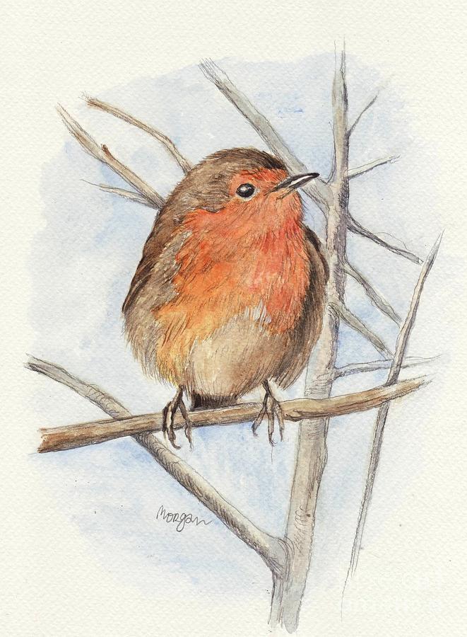 Robin Painting by Morgan Fitzsimons